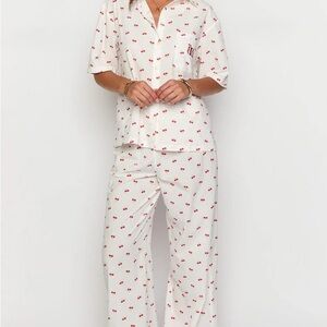 Cherry Print White Shirt